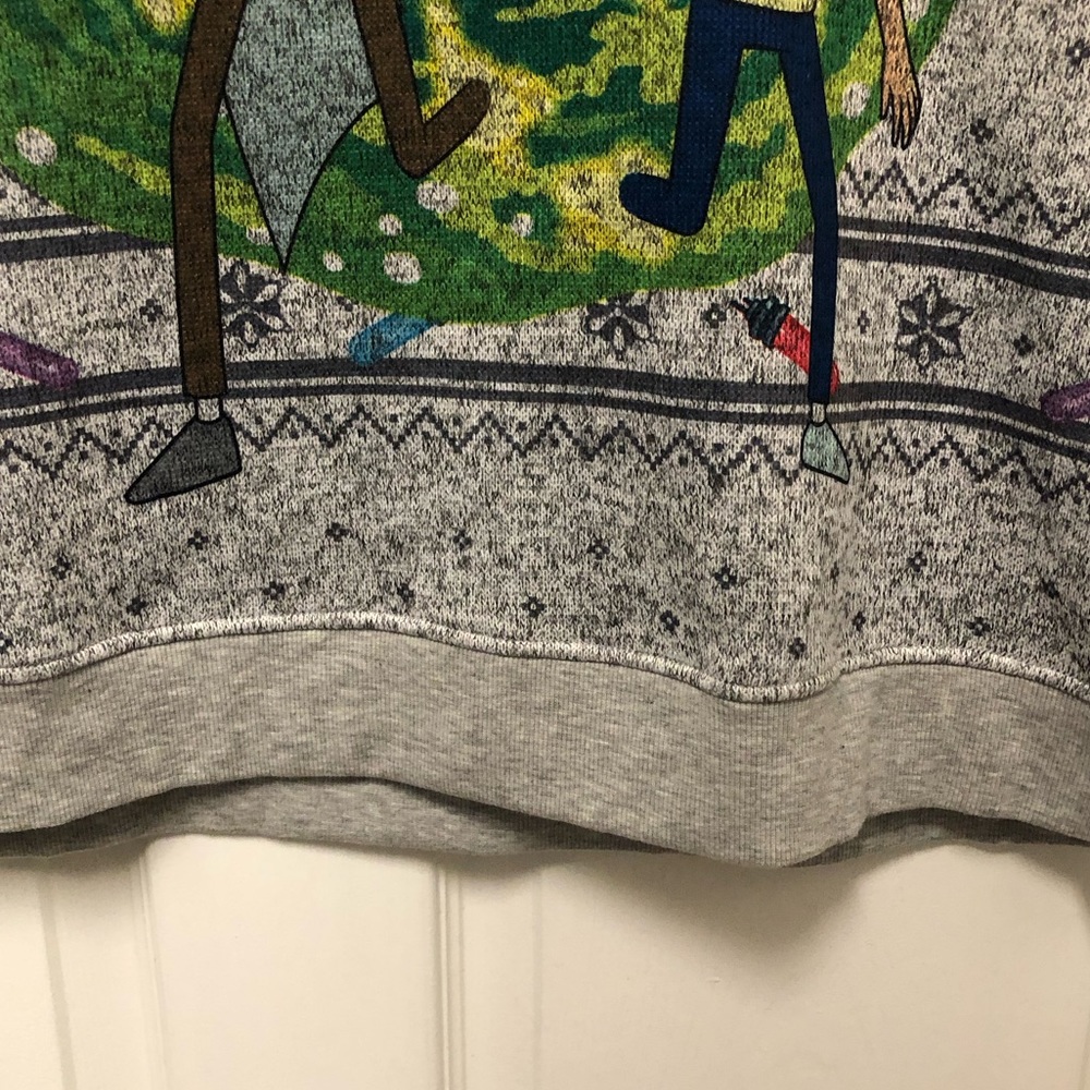 Ripple Junction Adult Swim Rick & Marty Fleece Christmas Sweatshirt - Picture 6 of 15